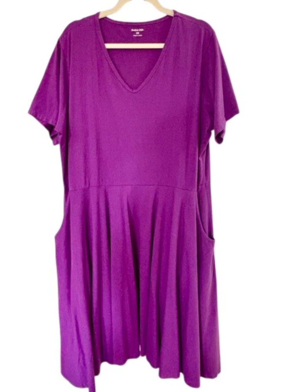 Svaha Organic Cotton Purple Full Twirl Dress with Pockets Size 3X